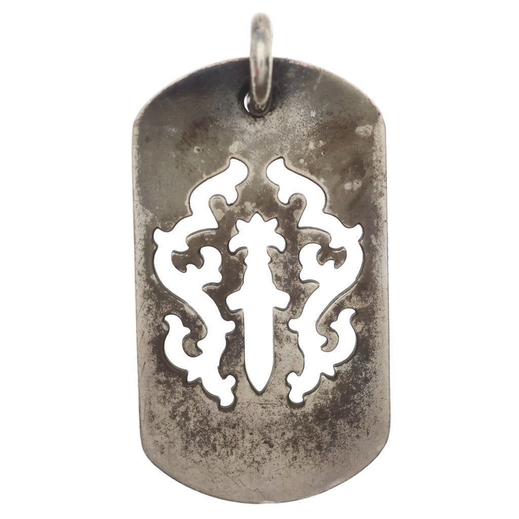 CHROME HEARTS(クロムハーツ) D TAG LRG DAGGER ヴァインダガーカットアウトドッグタグ ラージ ペンダントトップ シルバー BCA240