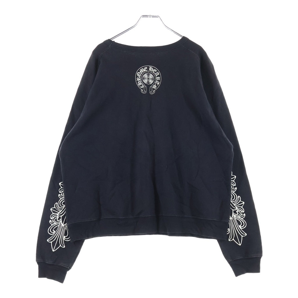 CHROME HEARTS(クロムハーツ) OLD SWTSHRT 袖フローラル クルーネックスウェット ブラック