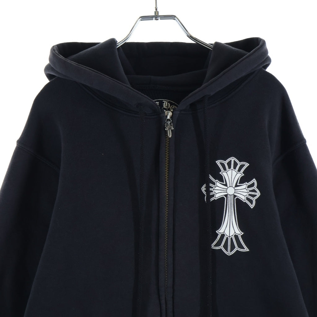CHROME HEARTS(クロムハーツ) OLD DBL CH ダブルCHクロスプリント ダガージップアップ スウェット パーカー ブラック