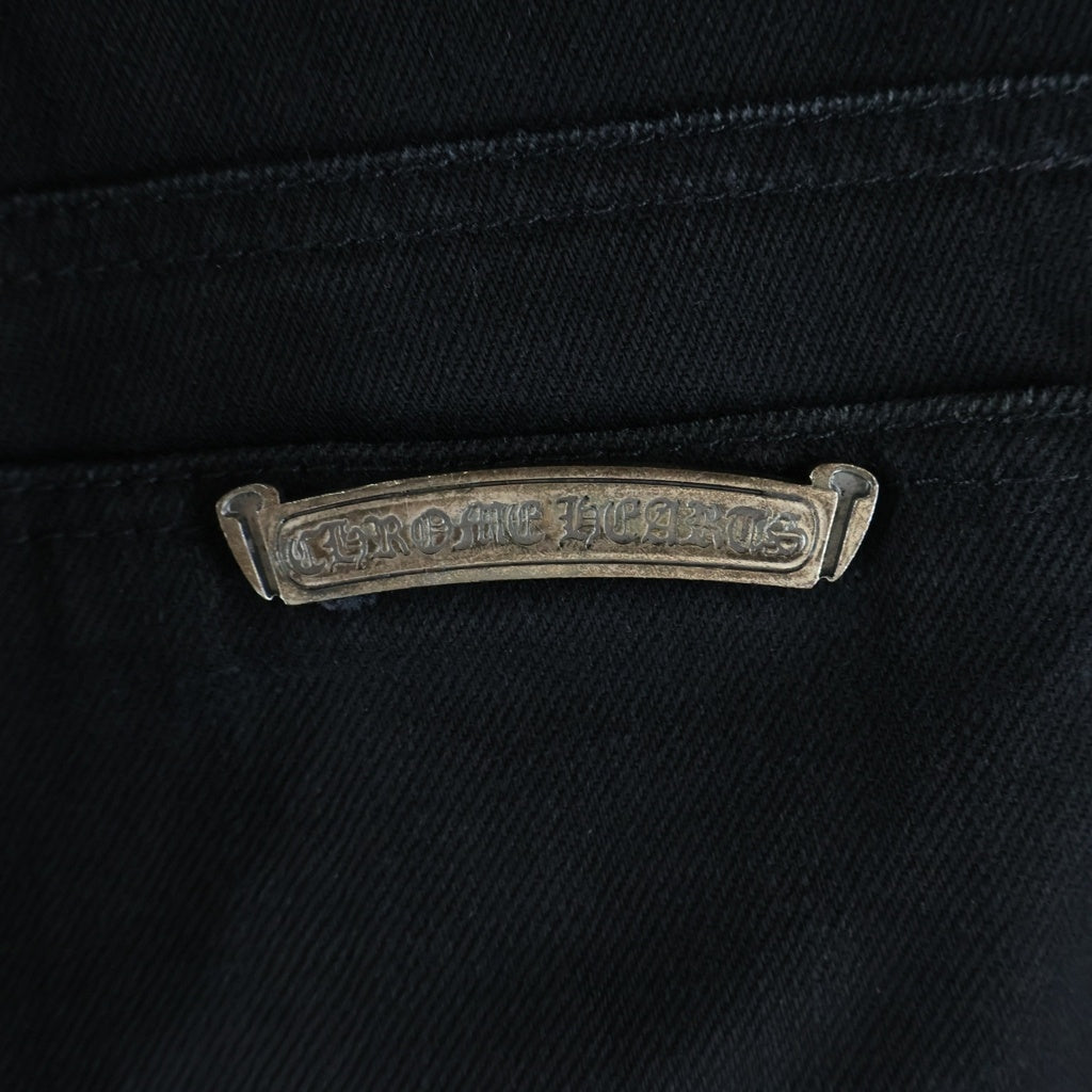 CHROME HEARTS(クロムハーツ) OLD JEANS FLEURKNEE オールド フレアニー クロスボールボタンデニムパンツ ブラック