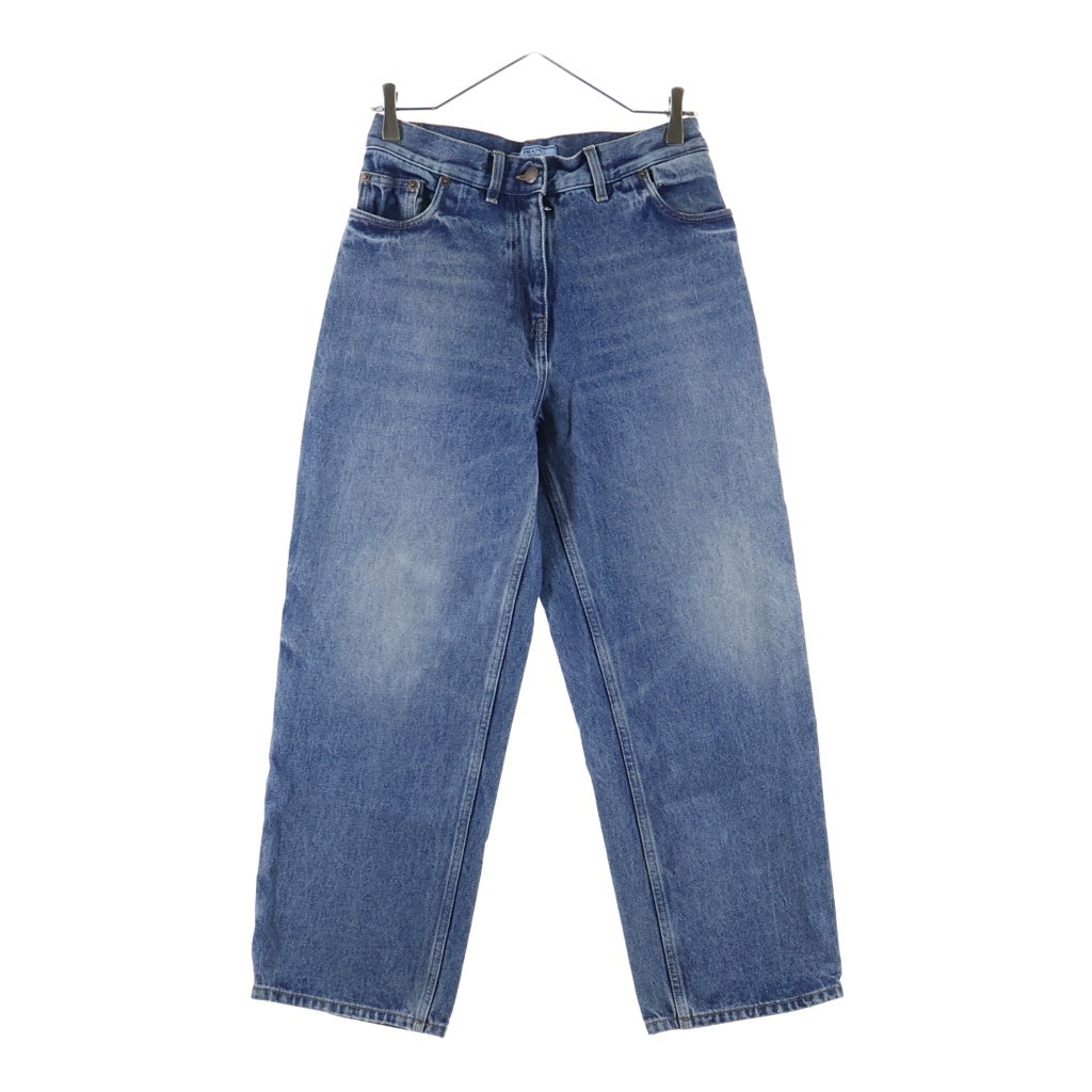 PRADA(プラダ) 23SS トライアングルロゴ ワイドフィットデニムパンツ GFP491 インディゴブルー レディース