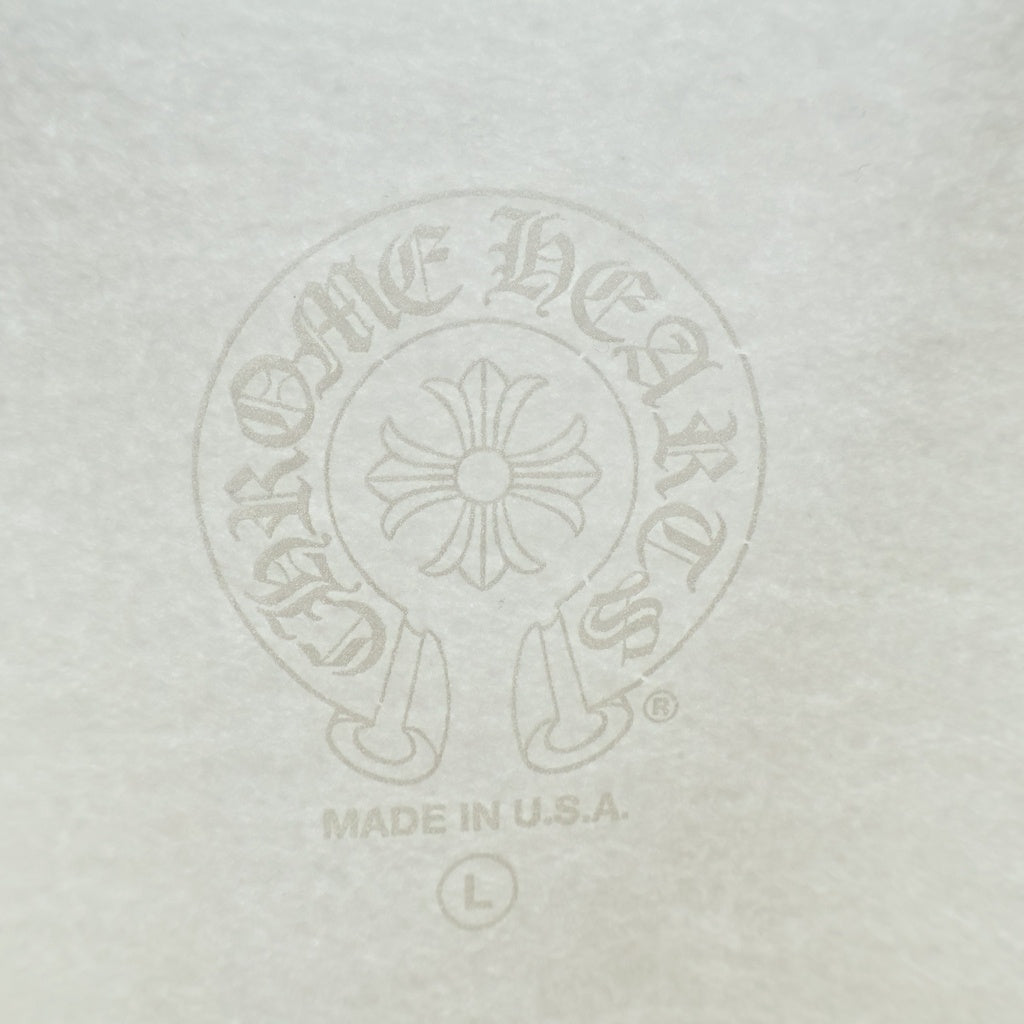 CHROME HEARTS(クロムハーツ) LOVE YOU NECK LOGO SWTSHRT ネックロゴ 袖フローラルプリントクルーネックスウェット ホワイト