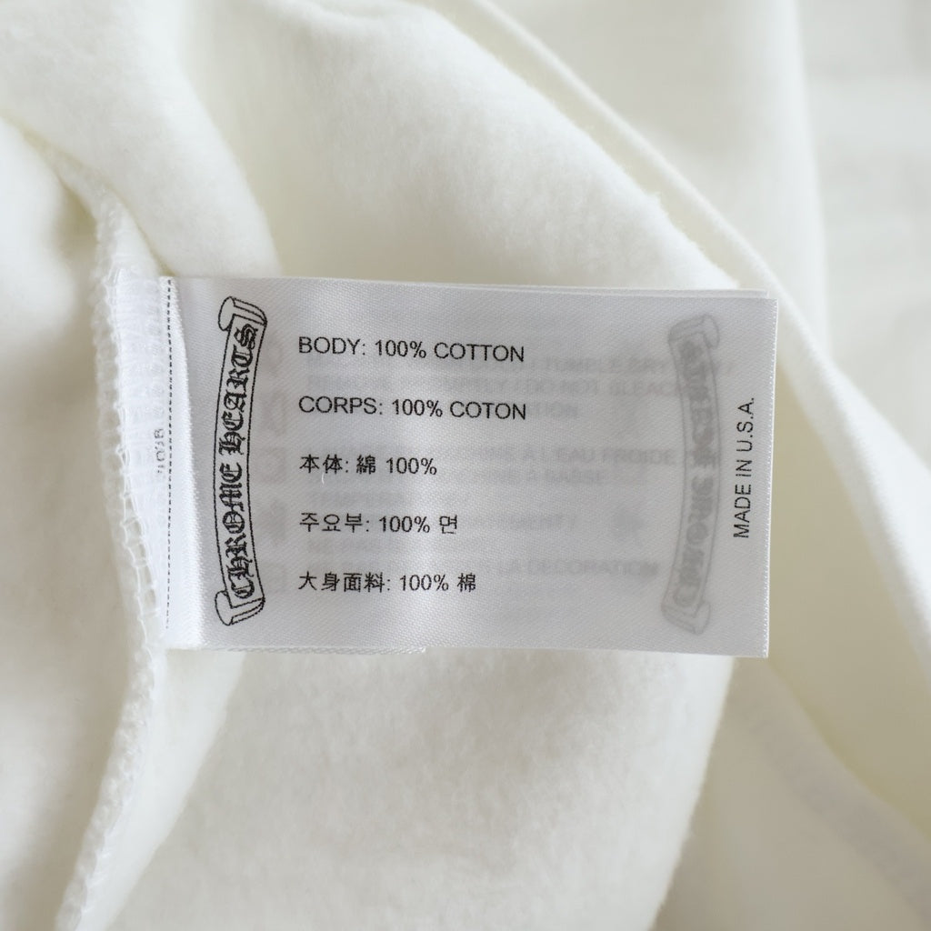 CHROME HEARTS(クロムハーツ) LOVE YOU NECK LOGO SWTSHRT ネックロゴ 袖フローラルプリントクルーネックスウェット ホワイト