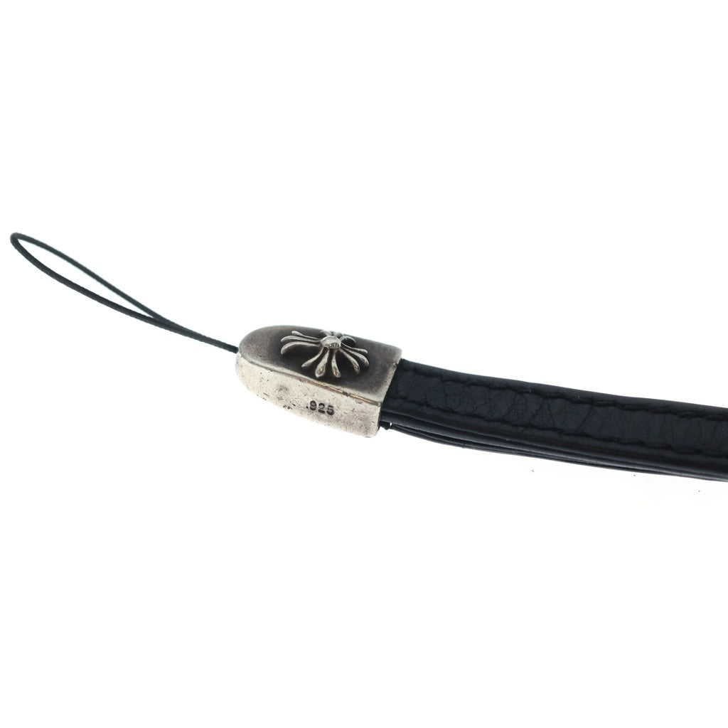 CHROME HEARTS(クロムハーツ) PHONE STRAP CHクロス フォンストラップ 携帯ストラップ ブラック/シルバー