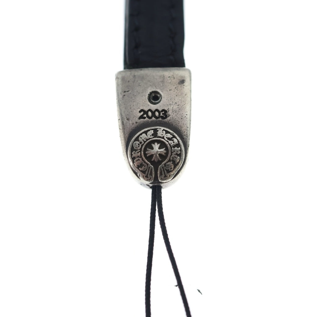 CHROME HEARTS(クロムハーツ) PHONE STRAP CHクロス フォンストラップ 携帯ストラップ ブラック/シルバー
