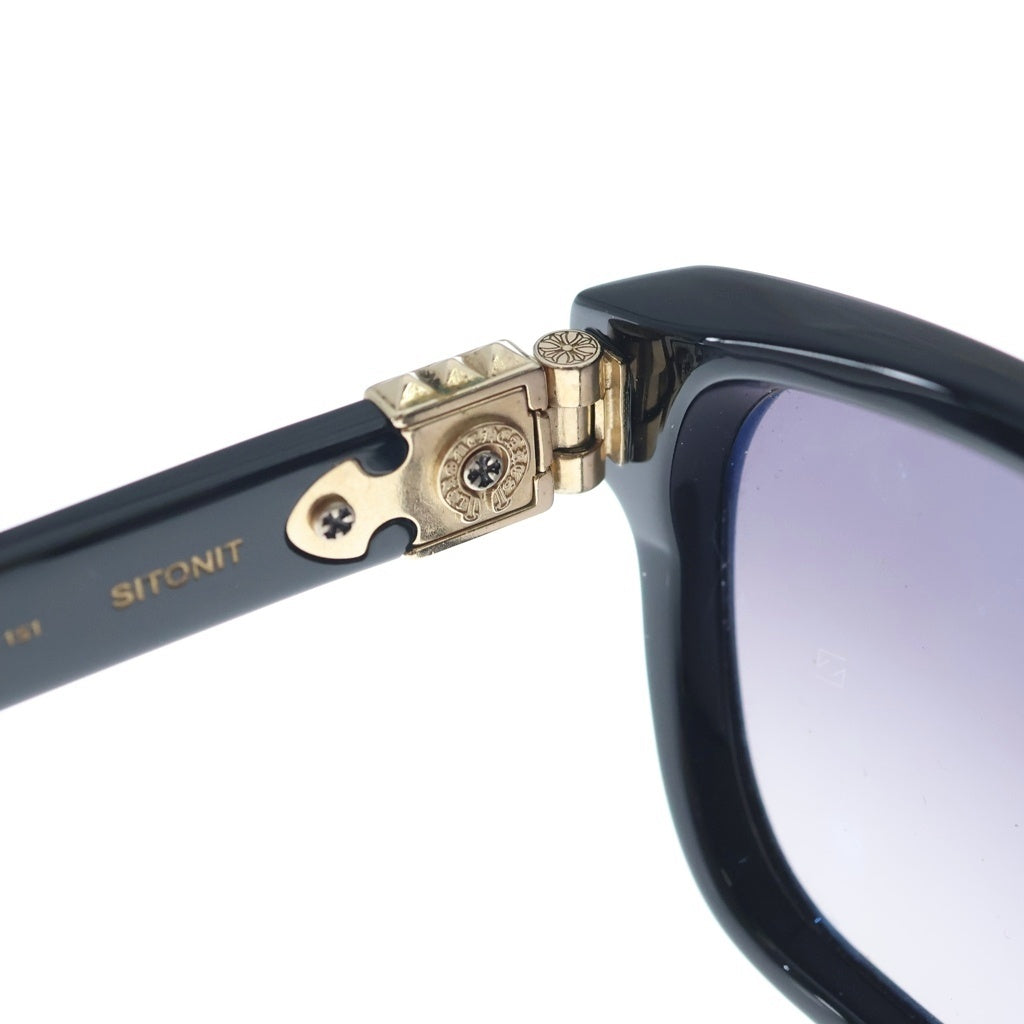 CHROME HEARTS(クロムハーツ) SITONIT CHプラステンプル ウェリントンサングラス 眼鏡 ブラック/ゴールド