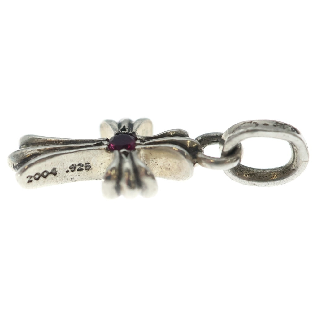 CHROME HEARTS(クロムハーツ) CRS BBYFAT RUBY ベイビーファットクロス 両面1ルビー ペンダントトップ シルバー/レッド