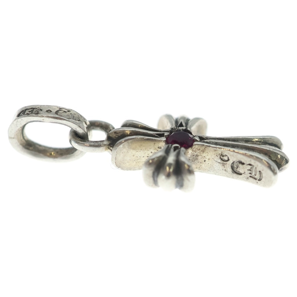 CHROME HEARTS(クロムハーツ) CRS BBYFAT RUBY ベイビーファットクロス 両面1ルビー ペンダントトップ シルバー/レッド