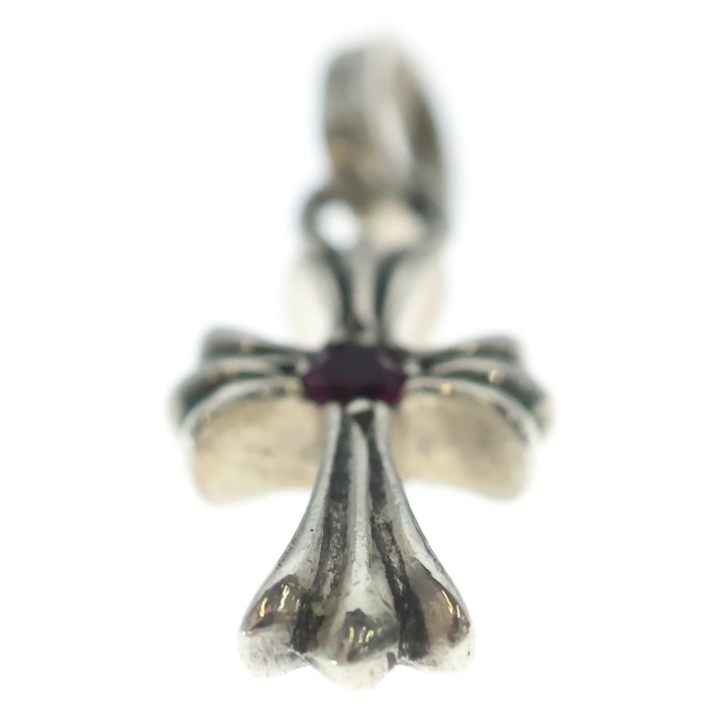 CHROME HEARTS(クロムハーツ) CRS BBYFAT RUBY ベイビーファットクロス 両面1ルビー ペンダントトップ シルバー/レッド