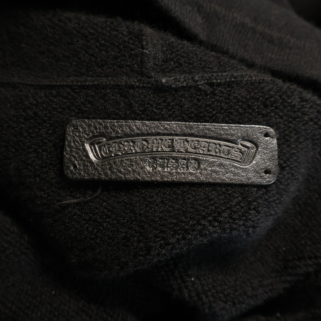 CHROME HEARTS(クロムハーツ) U LIFE SENTENCE 袖フローラル刺繍カシミアプルオーバーフーディーパーカー ブラック