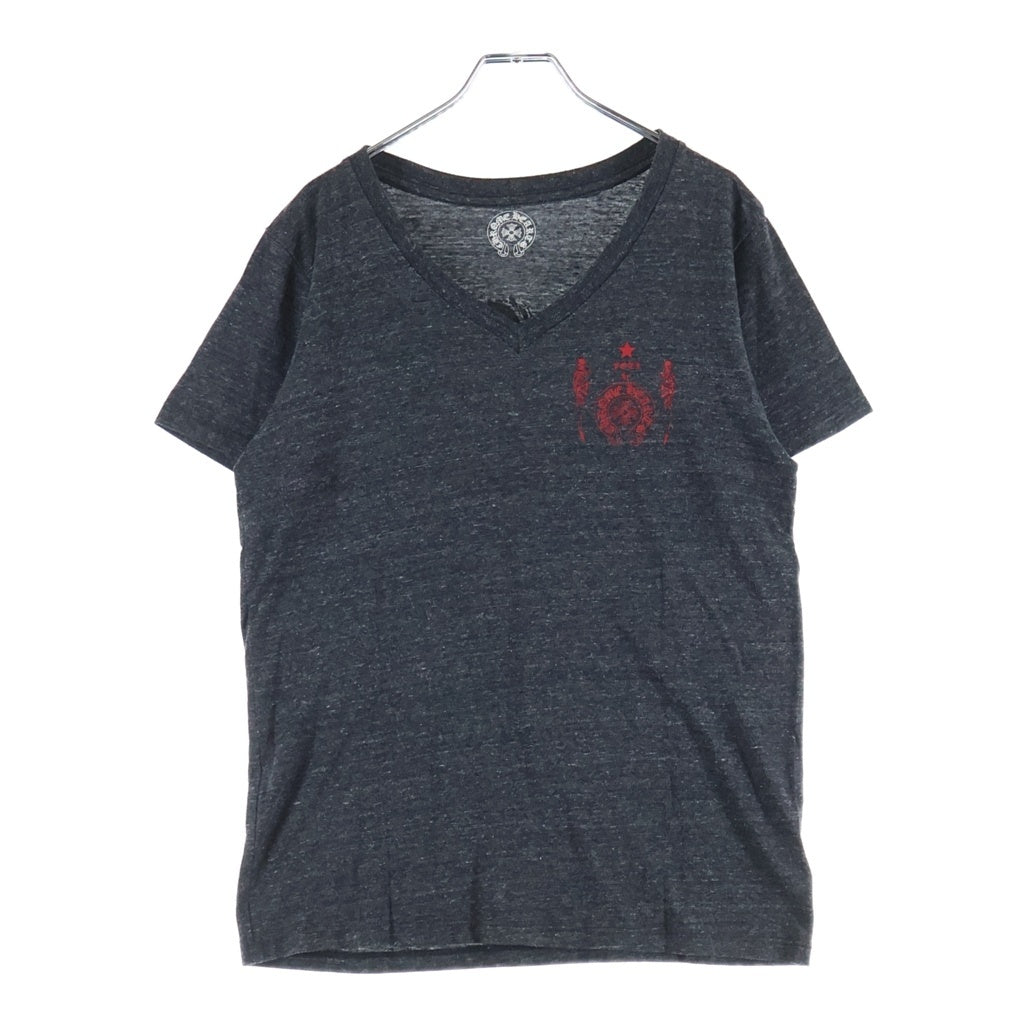 CHROME HEARTS(クロムハーツ) OLD FOTI S/S TEE オールドフォティ ラメプリント Vネック 半袖Tシャツ グレー レディース