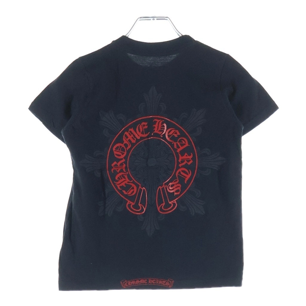CHROME HEARTS(クロムハーツ) OLD S/S Tee FLORAL オールド ホースシューフローラルクロスプリント 半袖Tシャツ ブラック/レッド キッズ