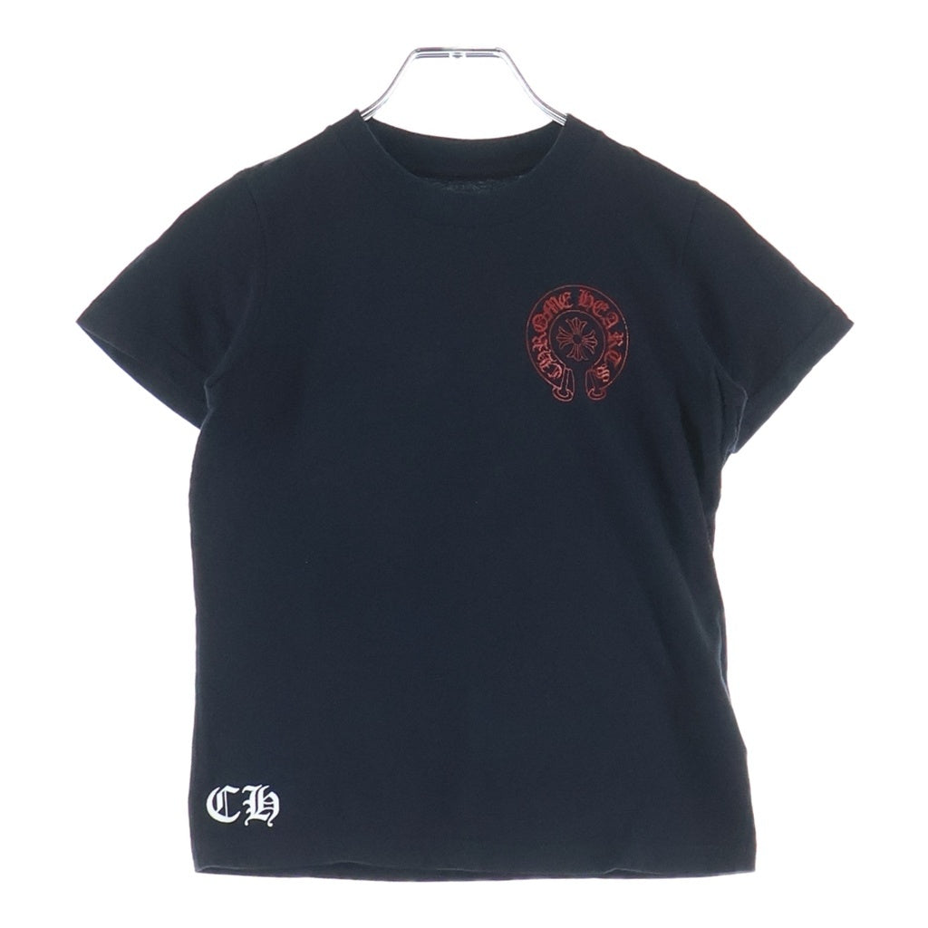 CHROME HEARTS(クロムハーツ) OLD S/S Tee FLORAL オールド ホースシューフローラルクロスプリント 半袖Tシャツ ブラック/レッド キッズ