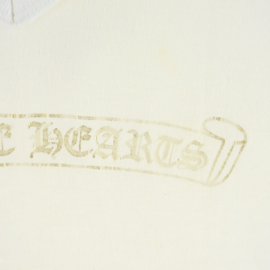 CHROME HEARTS(クロムハーツ) OLD S/S Tee Hairy Cross スクロールラベルプリント Vネックタンクトップ ホワイト レディース