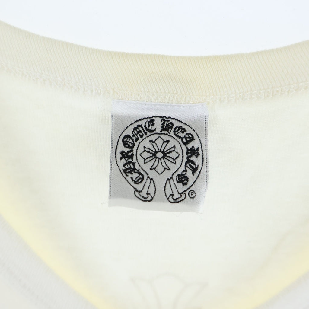 CHROME HEARTS(クロムハーツ) OLD S/S Tee Hairy Cross スクロールラベルプリント Vネックタンクトップ ホワイト レディース