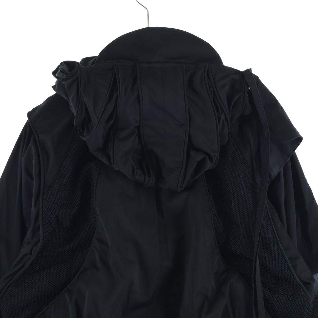 FFFPOSTALSERVICE(トリプルエフポスタルサービス) 26SS Parachute Hooded Wired Jacket パラシュートフーデッドワイヤージャケット FFFPSSS2606 ブラック
