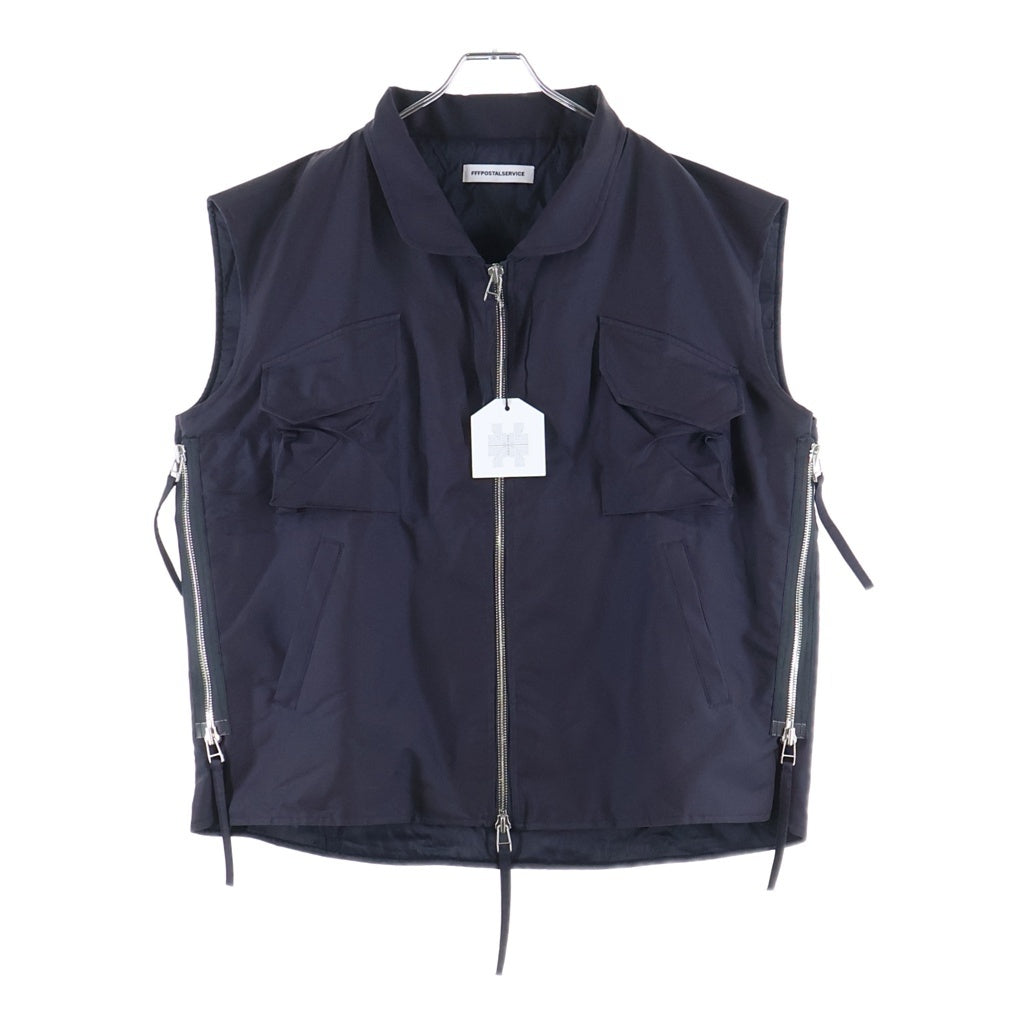 FFFPOSTALSERVICE(トリプルエフポスタルサービス) 26SS Darted Kalf Vest ダーツジップデザインオーバーサイズベスト ジャケット FFFPSSS2612 バイオレットパープル