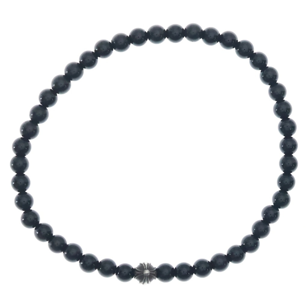 CHROME HEARTS(クロムハーツ) 4mm BEAD CHクロスボール ビーズブレスレット シルバー/ブラック