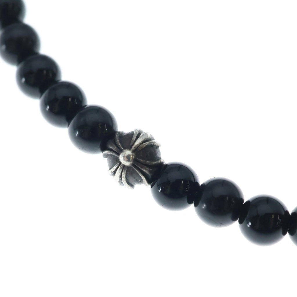 CHROME HEARTS(クロムハーツ) 4mm BEAD CHクロスボール ビーズブレスレット シルバー/ブラック