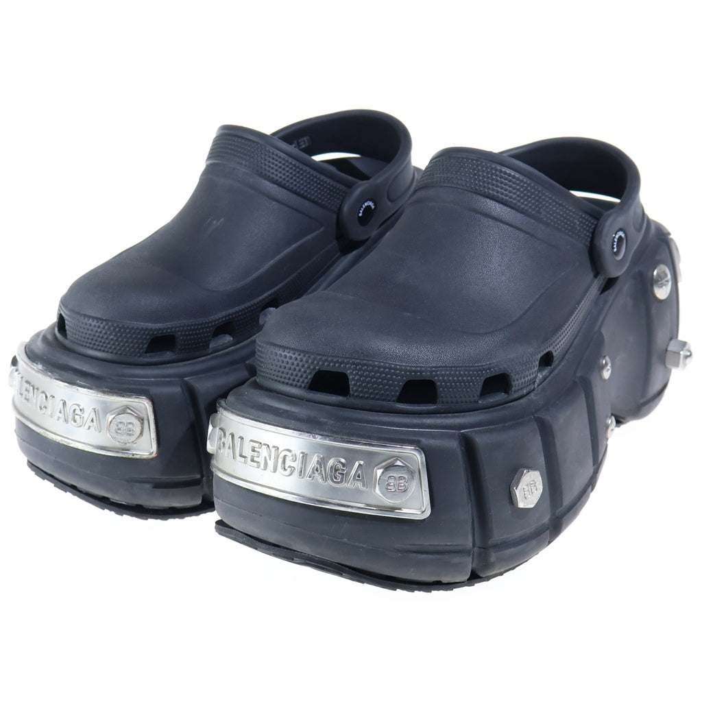 BALENCIAGA(バレンシアガ) 22SS×crocs HARD CROCS クロックス ハードクロックス プラットフォームスタッズ ミュールサンダル ブラック
