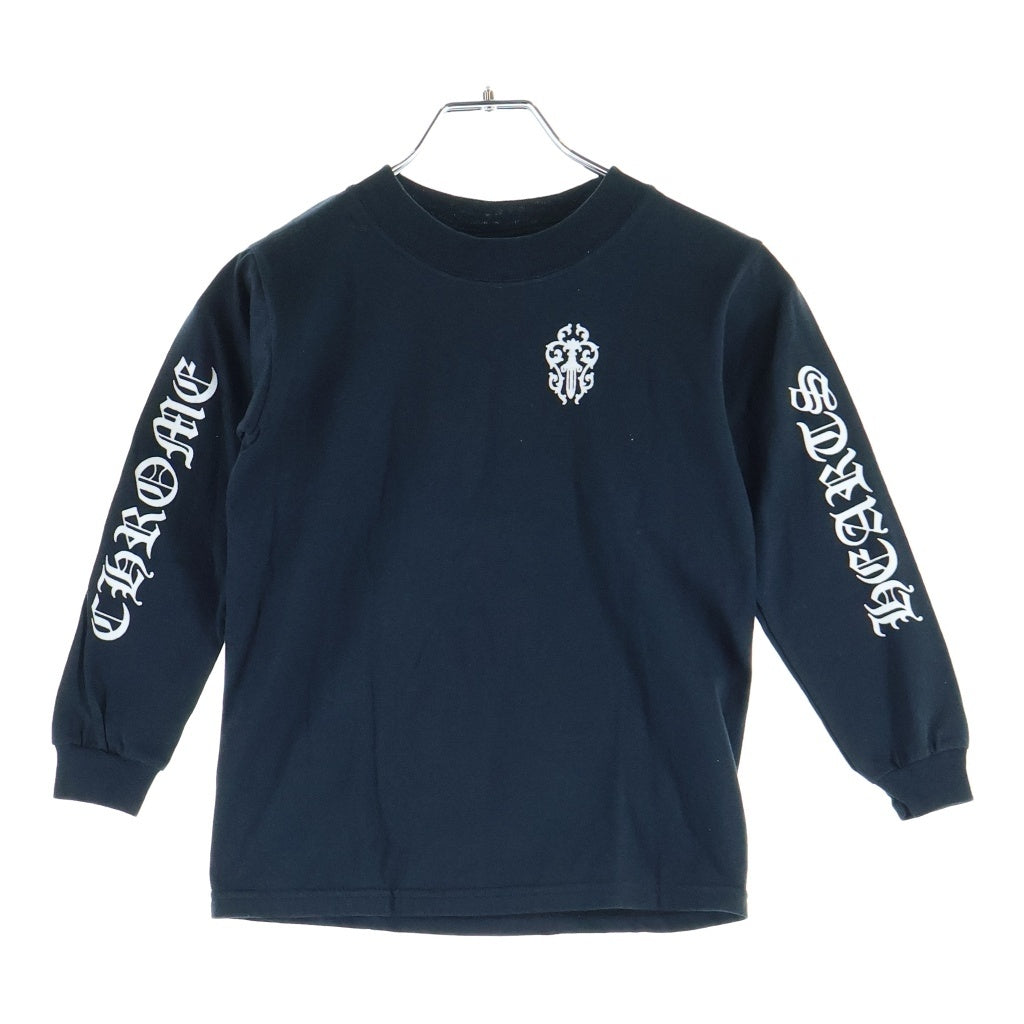 CHROME HEARTS(クロムハーツ) OLD L/S Tee オールド ヴァインダガースクロールラベルプリント 長袖Tシャツ キッズ ブラック レディース