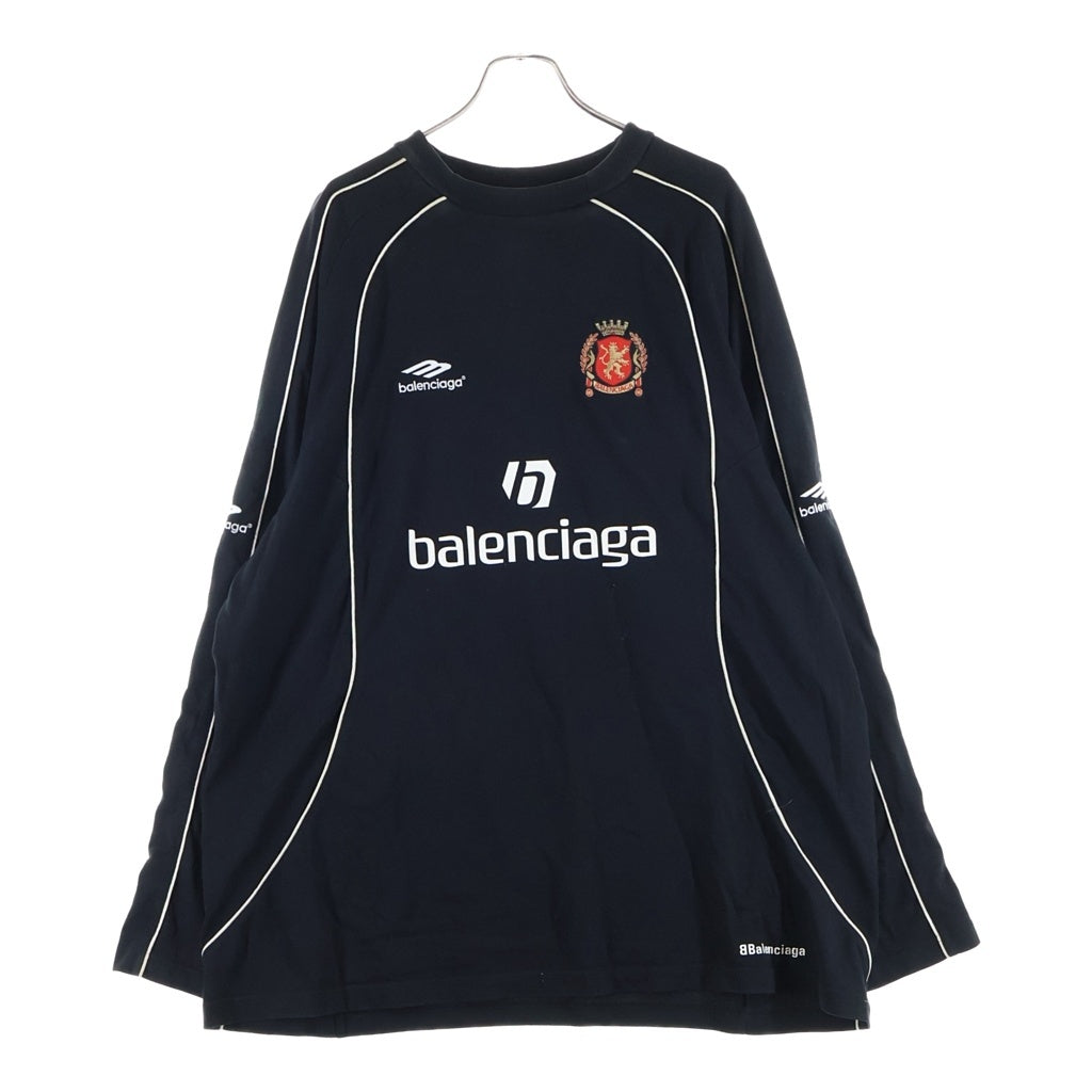BALENCIAGA(バレンシアガ) 24SS PARIS SOCCER サッカーシリーズ テクニカルジャージー長袖Tシャツ 778972 TPVR5 ブラック