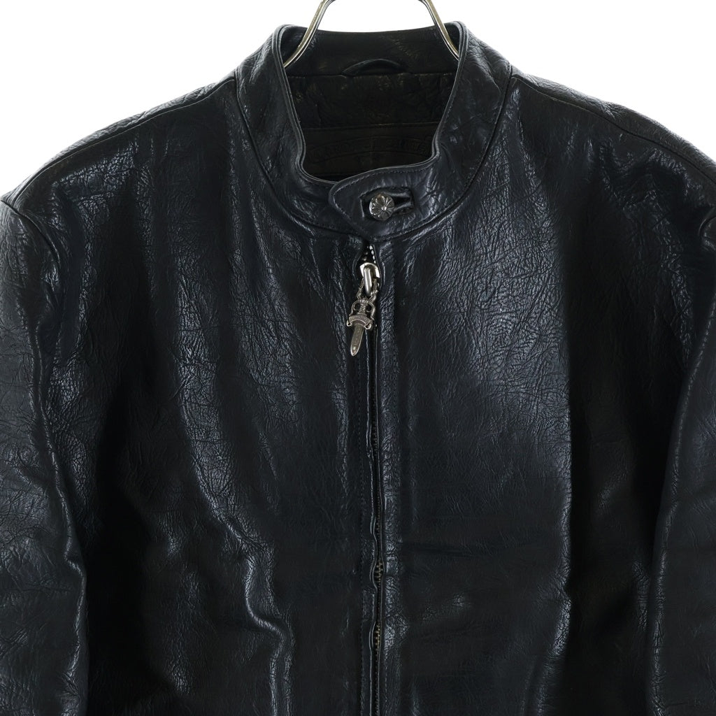 CHROME HEARTS(クロムハーツ) RACING2 レーシング2 ダガージップシングルライダースレザージャケット ブラック