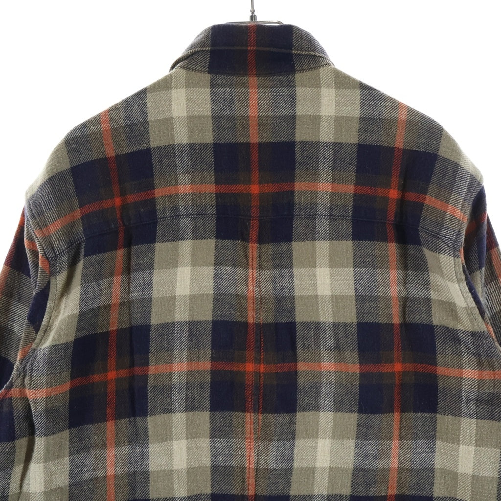 CHROME HEARTS(クロムハーツ) LOOSEENDS LS ルーズエンド 袖クロスパッチチェック長袖シャツ ベージュ/ネイビー