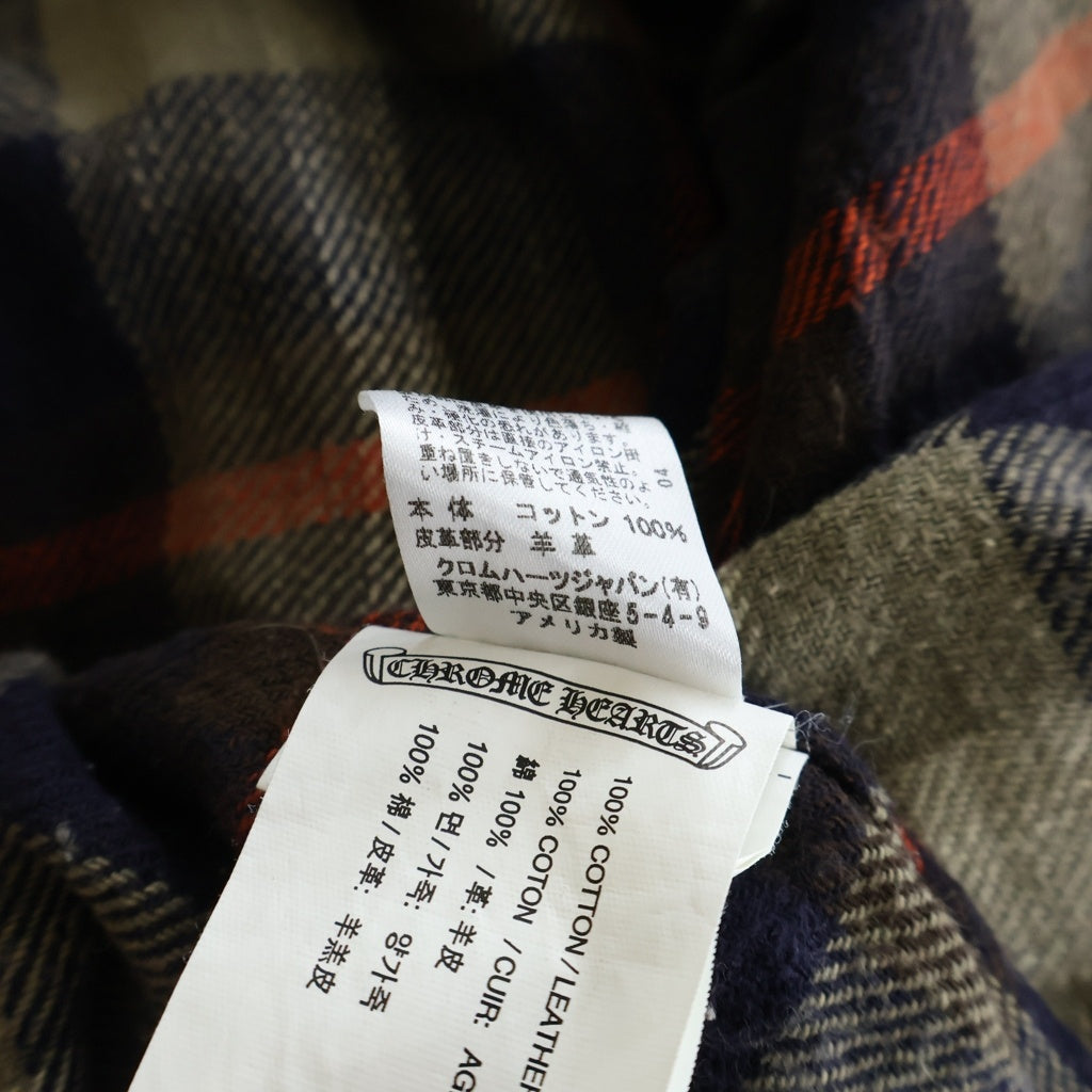 CHROME HEARTS(クロムハーツ) LOOSEENDS LS ルーズエンド 袖クロスパッチチェック長袖シャツ ベージュ/ネイビー