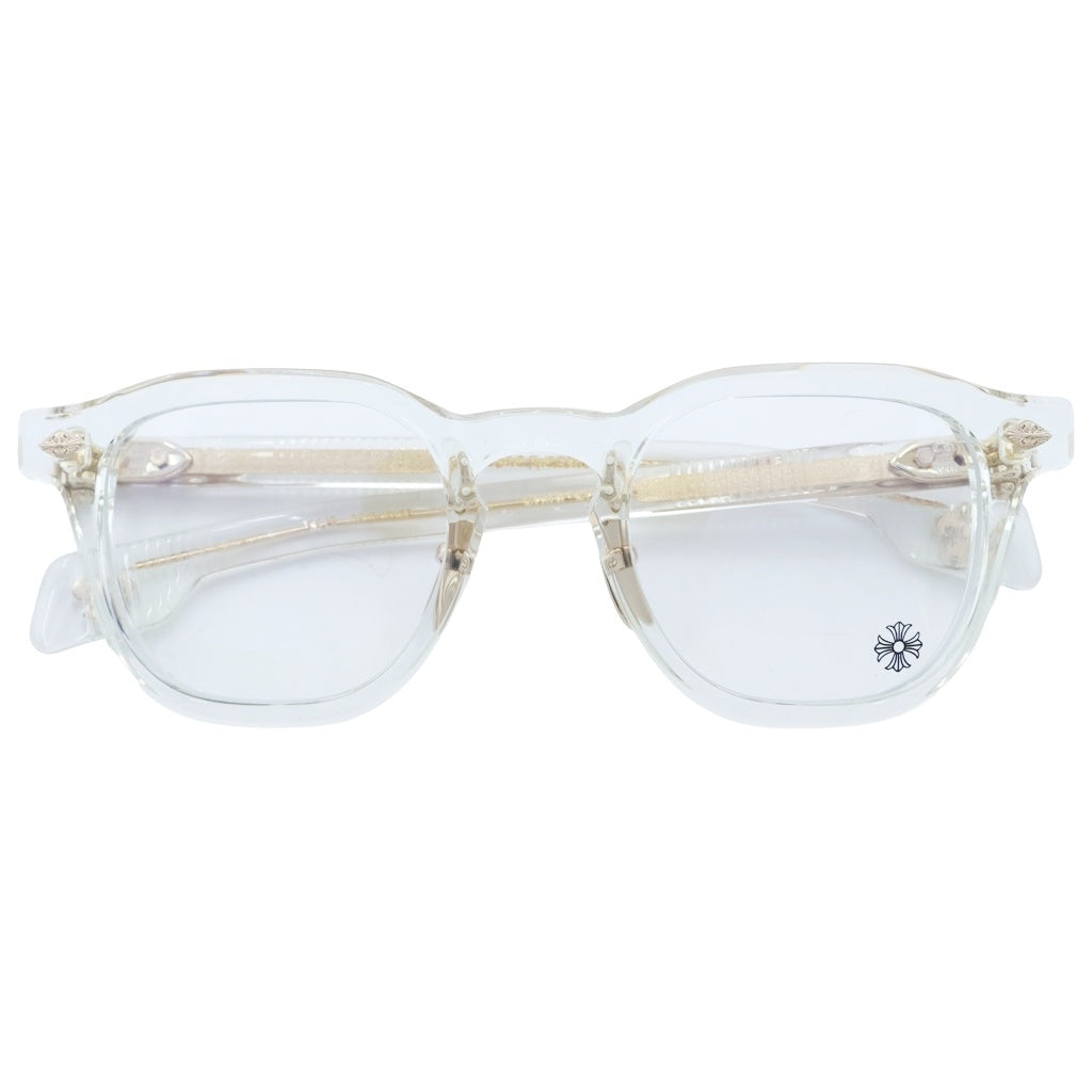 CHROME HEARTS(クロムハーツ) CHIRP クリアレンズスクエアサングラス 眼鏡 アイウェア クリア/ゴールド