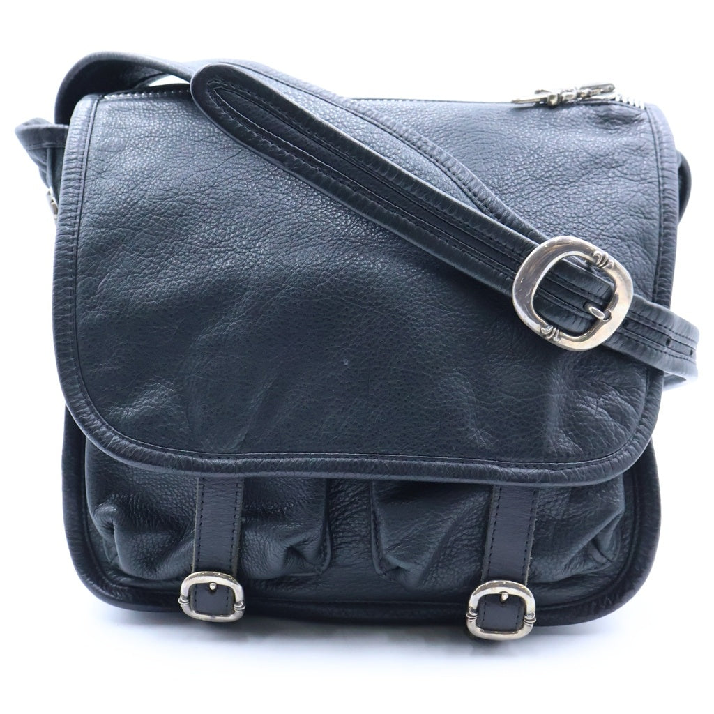 CHROME HEARTS(クロムハーツ) GUNSLINGER ガンスリンガーストラップレザーショルダーバッグ ブラック/シルバー