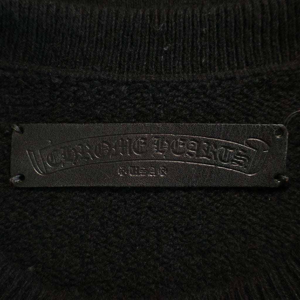 CHROME HEARTS(クロムハーツ) U LIFE SENTENCE 袖ロゴ刺繍カシミヤクルーネックニットセーター ブラック