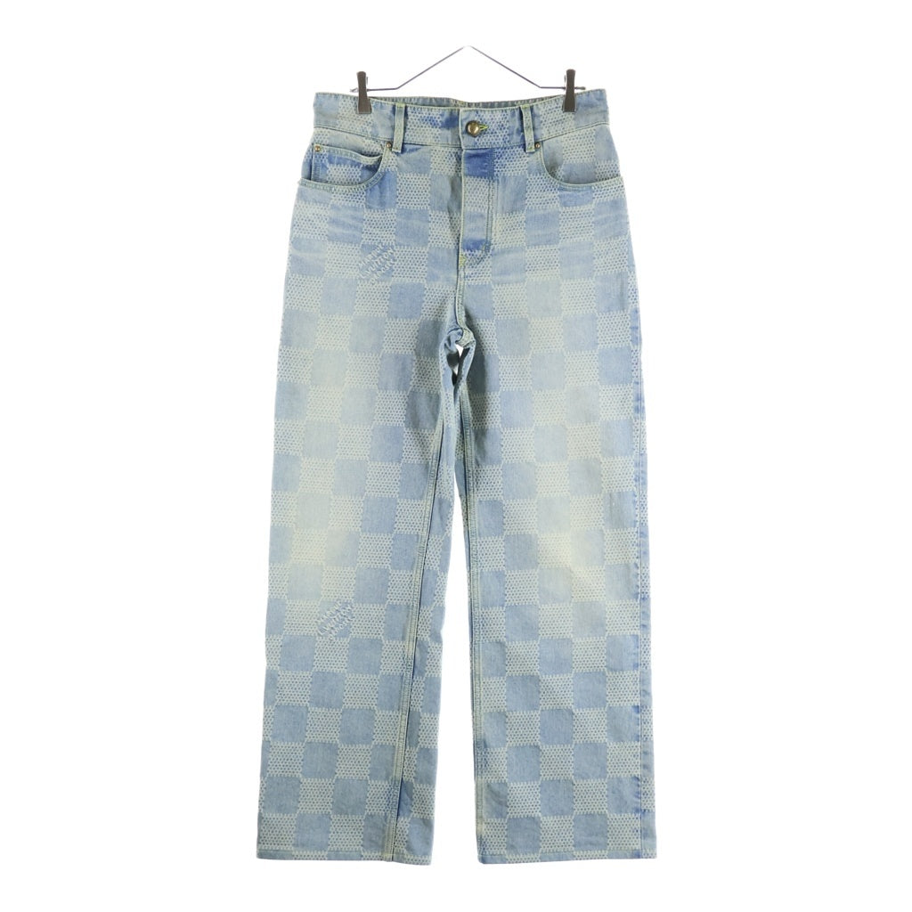 LOUIS VUITTON(ルイヴィトン) 25SS ダミエスケートワイドデニムパンツ RM251M GRT HSD48W インディゴブルー