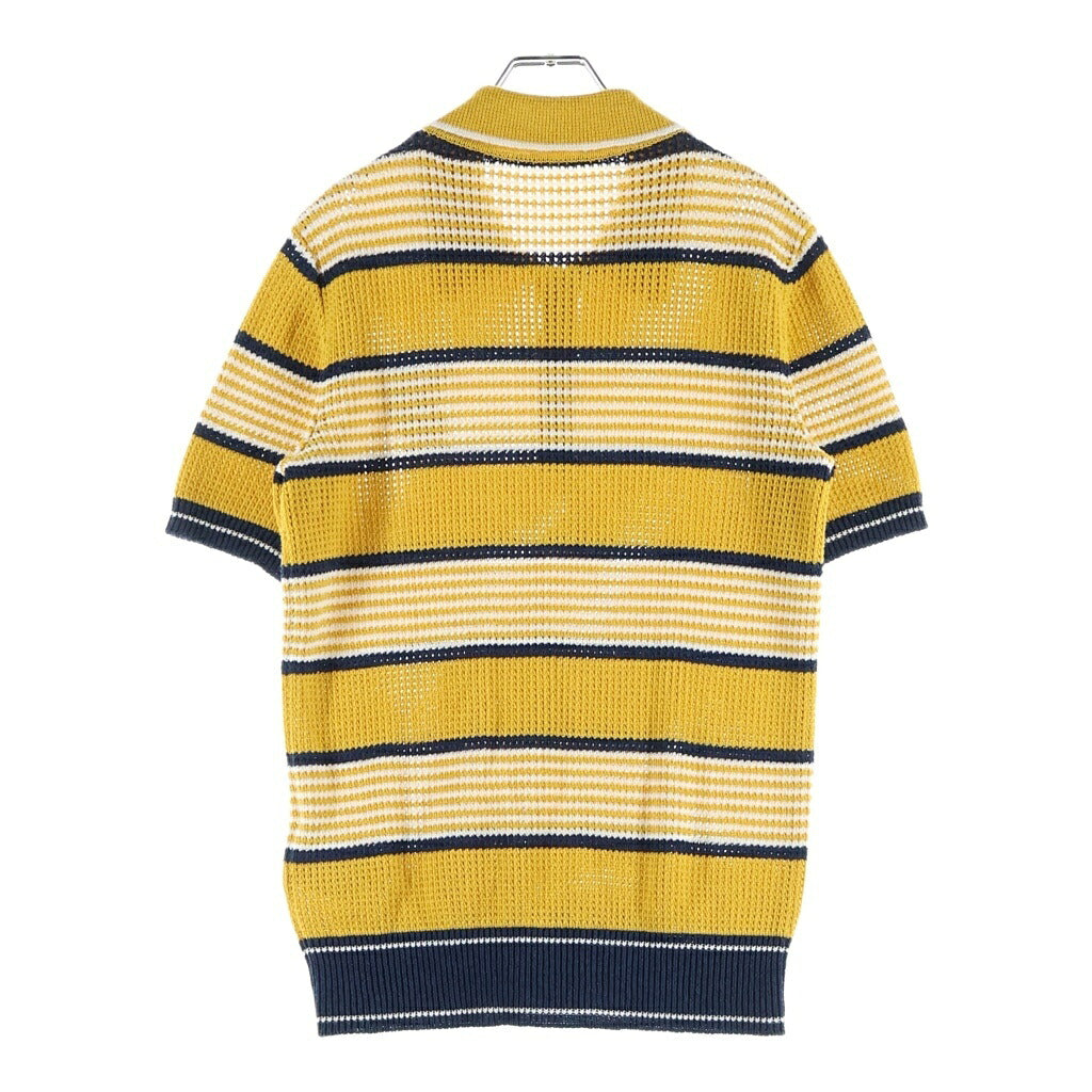 VALENTINO(ヴァレンティノ) 24SS VGパッチ リネンコットンニット半袖ポロシャツ 7V3KP03UB0M イエロー