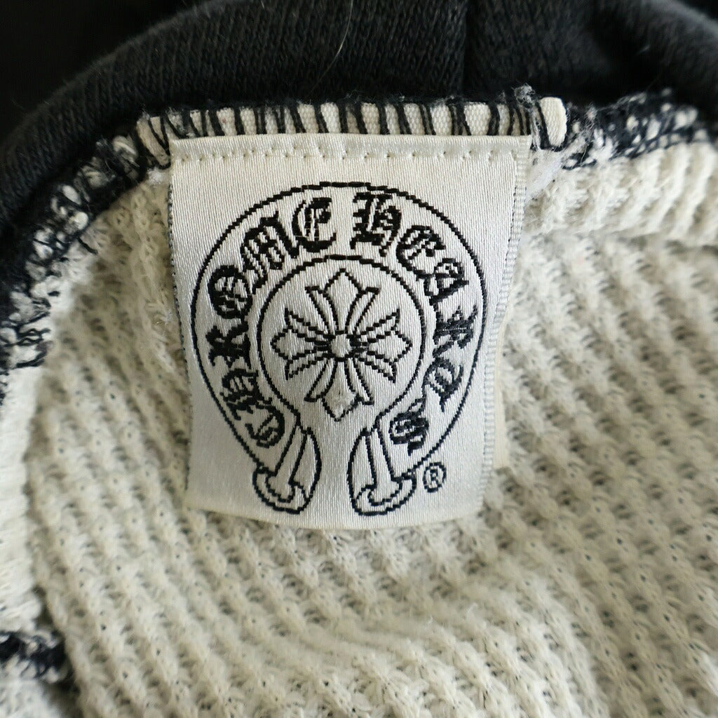 CHROME HEARTS(クロムハーツ) OLD HORSESHOE HOODIE オールド ホースシュープリント 裏地サーマル プルオーバーパーカー ブラック