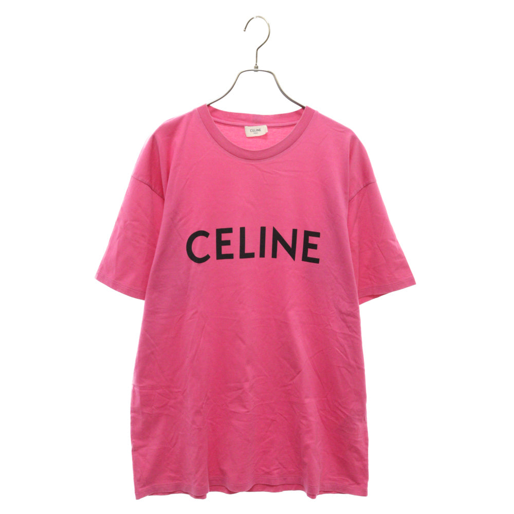 CELINE(セリーヌ) 21SS ルーズフィットロゴプリント半袖Tシャツ カットソー M ピンク 2X681501F