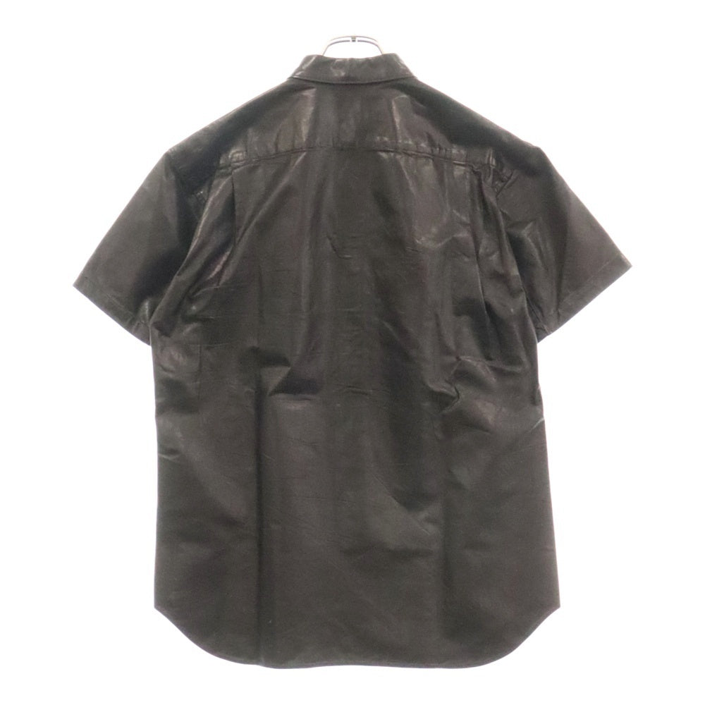 CHROME HEARTS(クロムハーツ) ×COMME des GARCONS SHIRT コムデギャルソンシャツ オールレザー クロスボールボタン 半袖シャツ ブラック