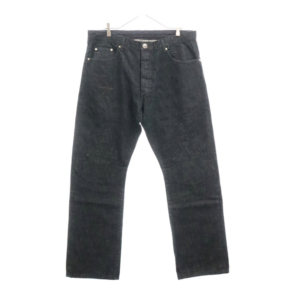 CHROME HEARTS(クロムハーツ) JEAN SL FLEURKNEE フレアニースターパッチデニムパンツ