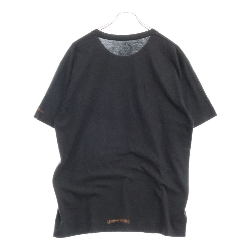 CHROME HEARTS(クロムハーツ) NECK LOGO S/S TEE ネックロゴ プリント 半袖カットソー Tシャツ ブラック/ブラウン
