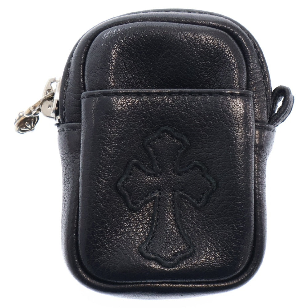 CHROME HEARTS(クロムハーツ) MICRO TAKA マイクロタカ クロスパッチ付きレザーコインケース ブラック/シルバー