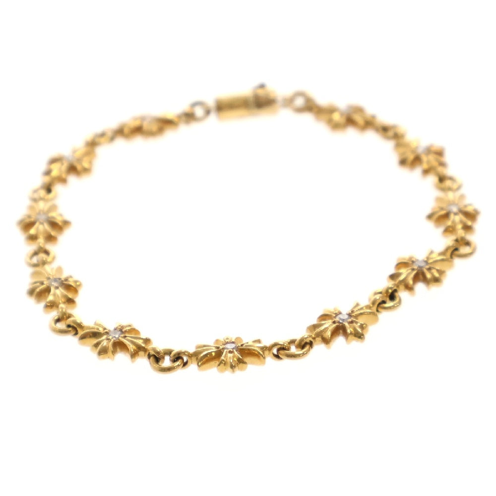 CHROME HEARTS(クロムハーツ) 22K TNY E CH PLS P D タイニーECHプラス PAVEダイヤ ゴールドブレスレット 11LINK