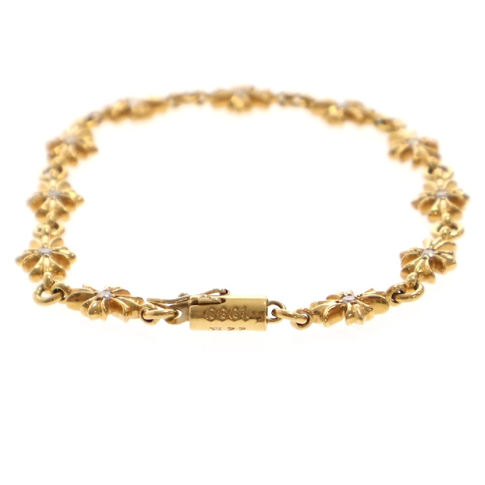 CHROME HEARTS(クロムハーツ) 22K TNY E CH PLS P D タイニーECHプラス PAVEダイヤ ゴールドブレスレット 11LINK