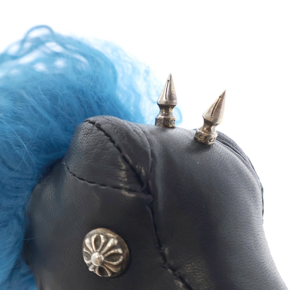 CHROME HEARTS(クロムハーツ) DINO LTHR ダイナソー レザーキーホルダー ブラック/ブルー/シルバー