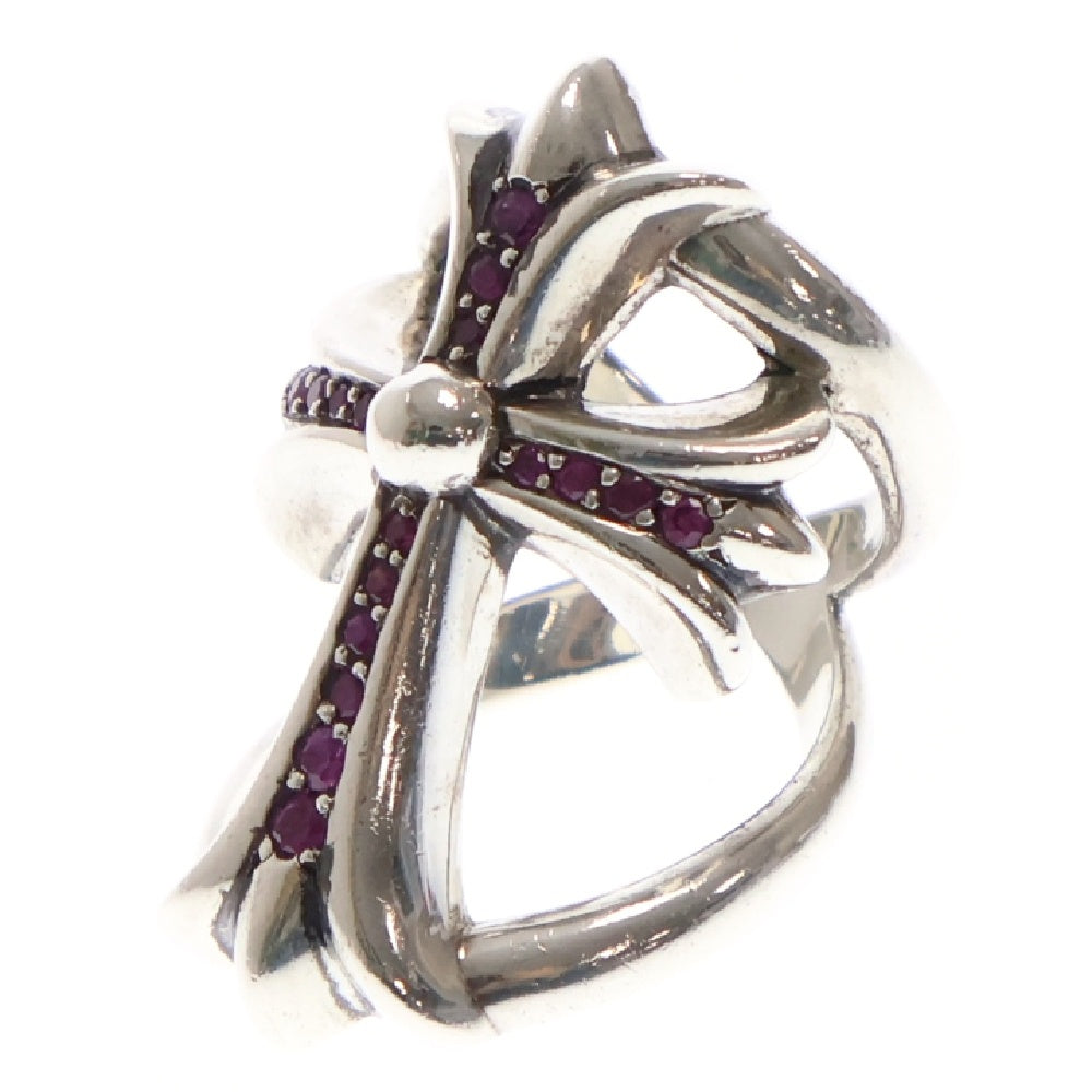 CHROME HEARTS(クロムハーツ) INFINITY CH CRS インフィニティCHクロス PAVEピンクサファイアシルバーリング 16.5号