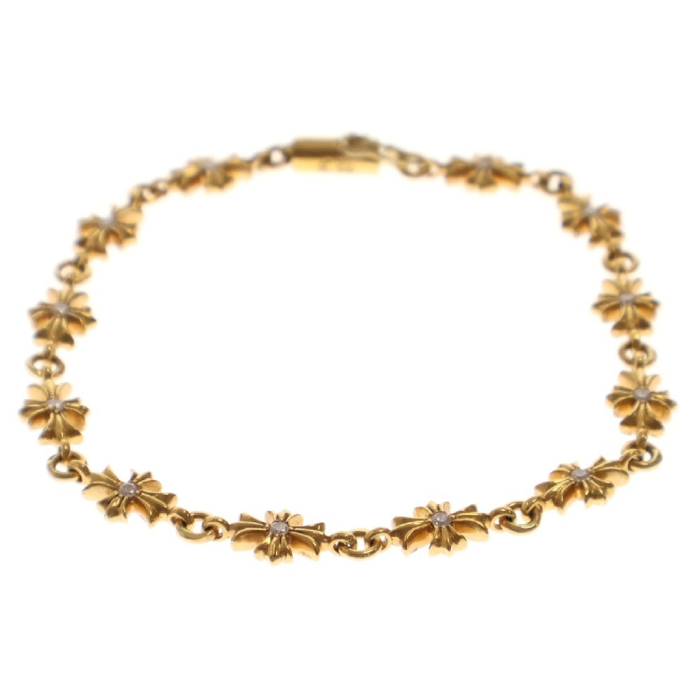 CHROME HEARTS(クロムハーツ) 22K TNY E CH PLS P D タイニーECHプラス PAVEダイヤ ゴールドブレスレット ゴールド