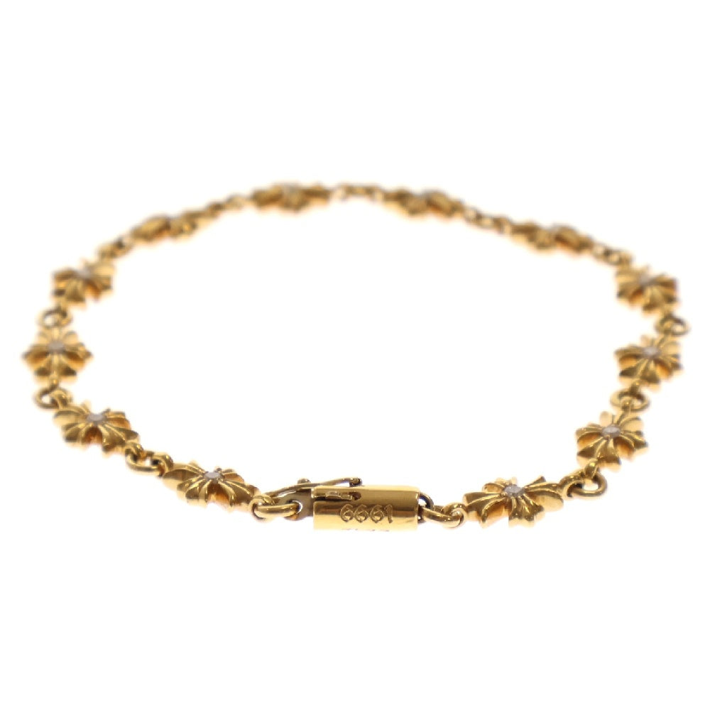 CHROME HEARTS(クロムハーツ) 22K TNY E CH PLS P D タイニーECHプラス PAVEダイヤ ゴールドブレスレット ゴールド