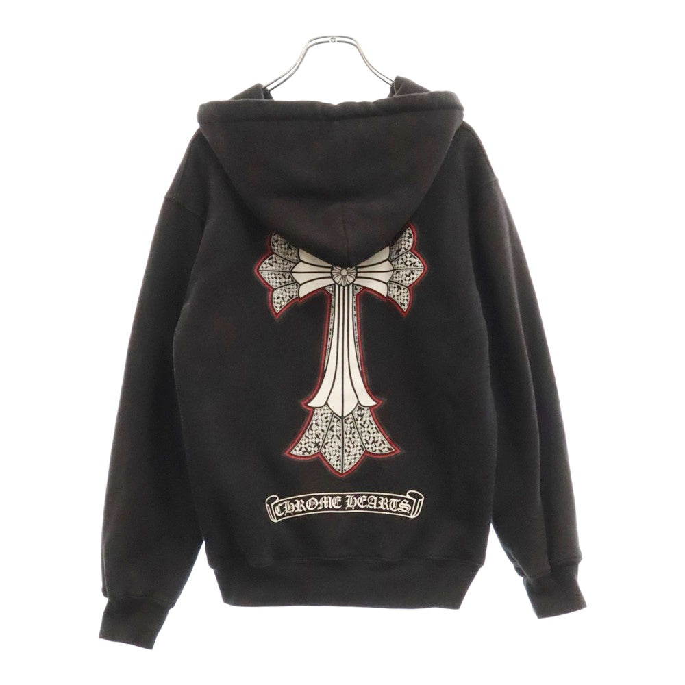 CHROME HEARTS(クロムハーツ) OLD DBL CH CRS ZIP Hoodie オールドモデル ダブルCHクロスプリント ダガージップアップパーカー ブラック