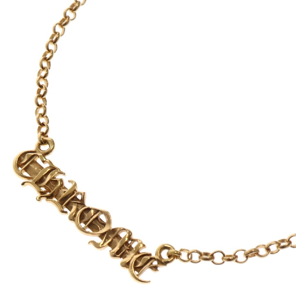 CHROME HEARTS(クロムハーツ) 22K ロールチェーン CHROMEロゴレター ネックレス ゴールド 18inch ブラック/シルバー