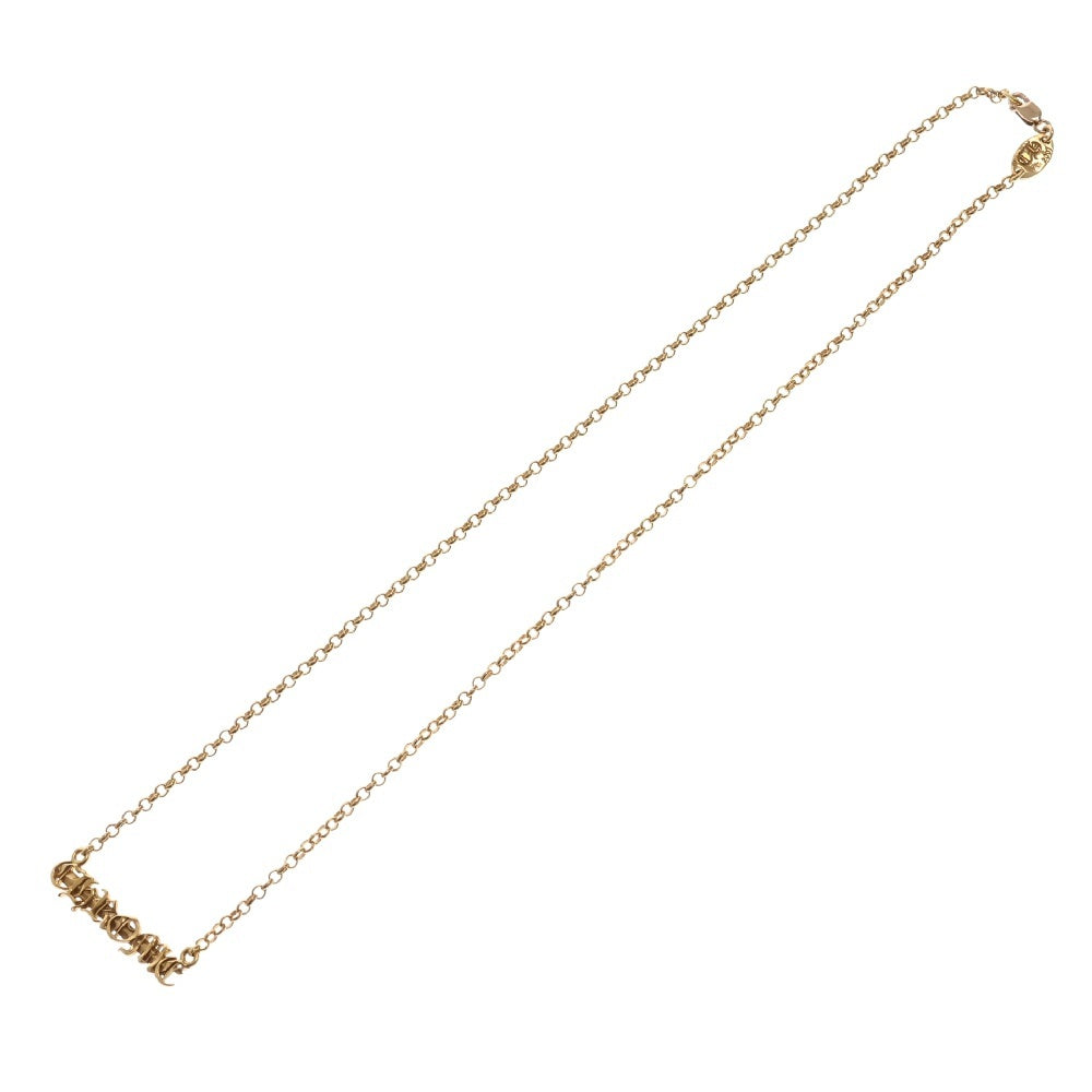 CHROME HEARTS(クロムハーツ) 22K ロールチェーン CHROMEロゴレター ネックレス ゴールド 18inch ブラック/シルバー