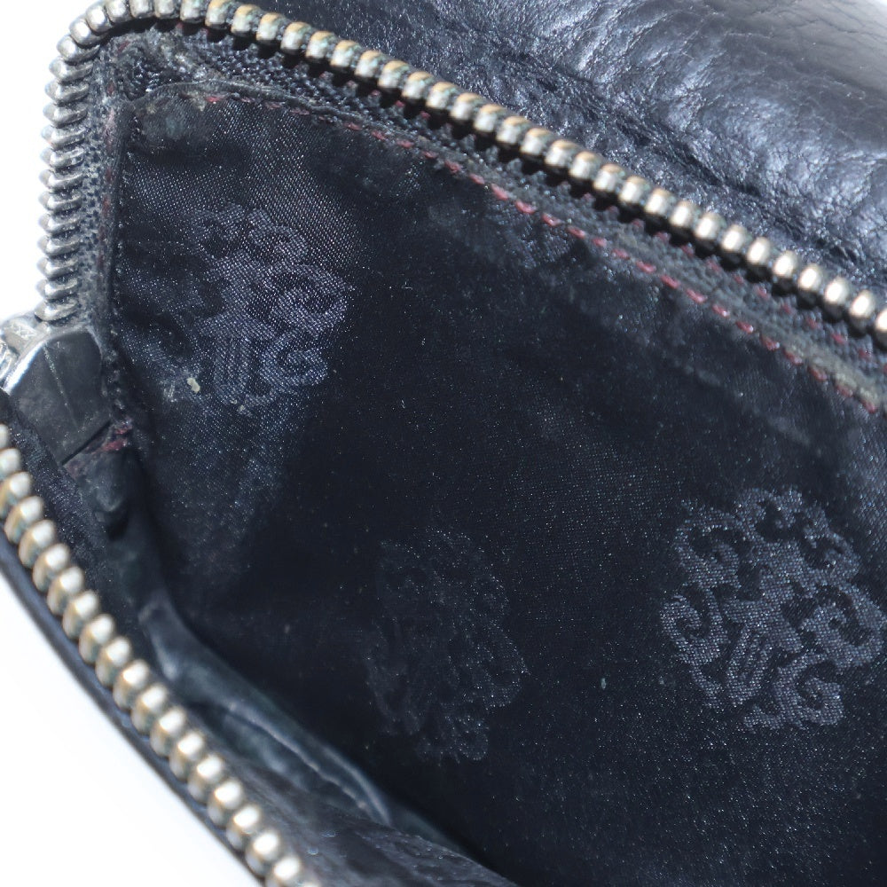 CHROME HEARTS(クロムハーツ) LIL SPOON リルスプーン クロスボタンレザー財布 ブラック/シルバー